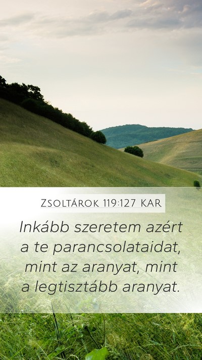 Zsoltárok 119:127 KAR Mobile Phone Wallpaper - Inkább szeretem azért a te parancsolataidat, - Mobile Bible Verse Wallpaper