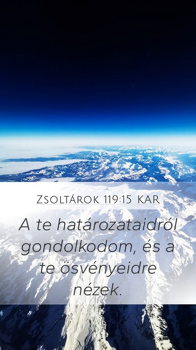 Zsoltárok 119:15 KAR Bible Verse Image