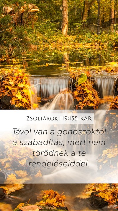 Zsoltárok 119:155 KAR Mobile Phone Wallpaper - Távol van a gonoszoktól a szabadítás, mert - Mobile Bible Verse Wallpaper