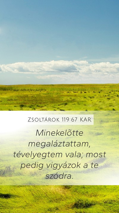 Zsoltárok 119:67 KAR Mobile Phone Wallpaper - Minekelõtte megaláztattam, tévelyegtem vala; - Mobile Bible Verse Wallpaper