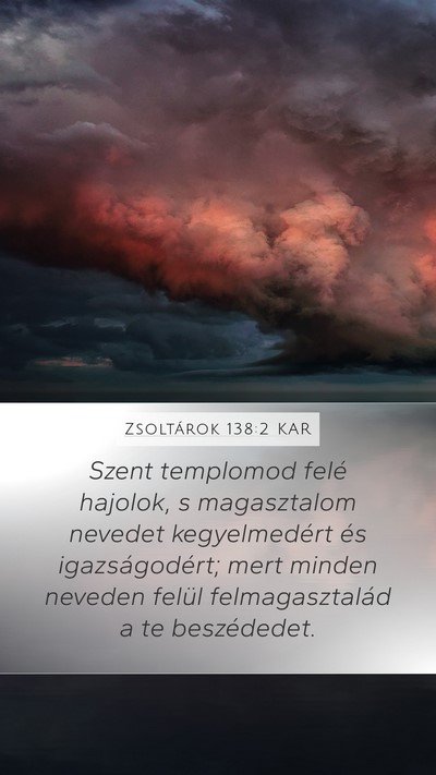 Zsoltárok 138:2 KAR Bible Verse Image