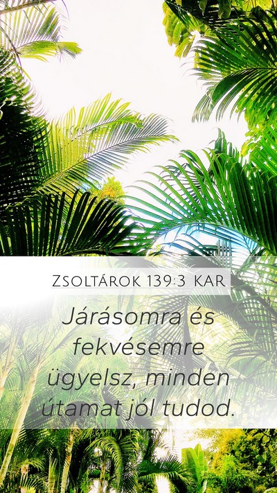 Zsoltárok 139:3 KAR Mobile Phone Wallpaper - Járásomra és fekvésemre ügyelsz, minden - Mobile Bible Verse Wallpaper