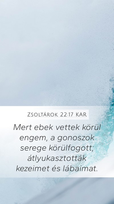 Zsoltárok 22:17 KAR Mobile Phone Wallpaper - Mert ebek vettek körül engem, a gonoszok serege - Mobile Bible Verse Wallpaper