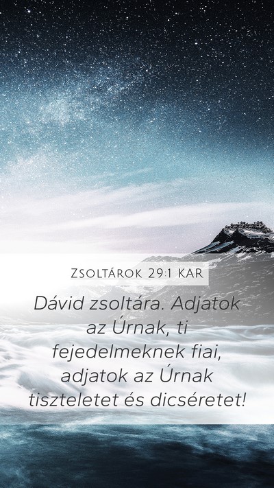 Zsoltárok 29:1 KAR Bible Verse Image