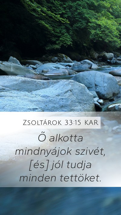 Zsoltárok 33:15 KAR Mobile Phone Wallpaper - Õ alkotta mindnyájok szivét, [és] jól tudja - Mobile Bible Verse Wallpaper