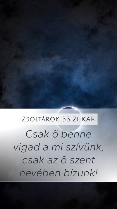 Zsoltárok 33:21 KAR Bible Verse Image