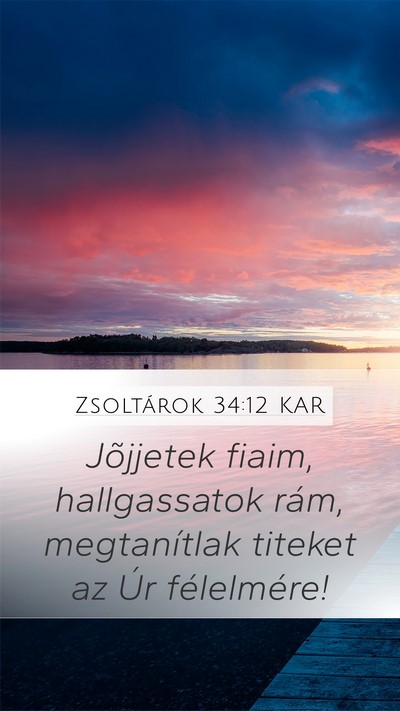 Zsoltárok 34:12 KAR Bible Verse Image