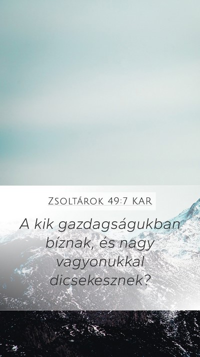 Zsoltárok 49:7 KAR Bible Verse Image