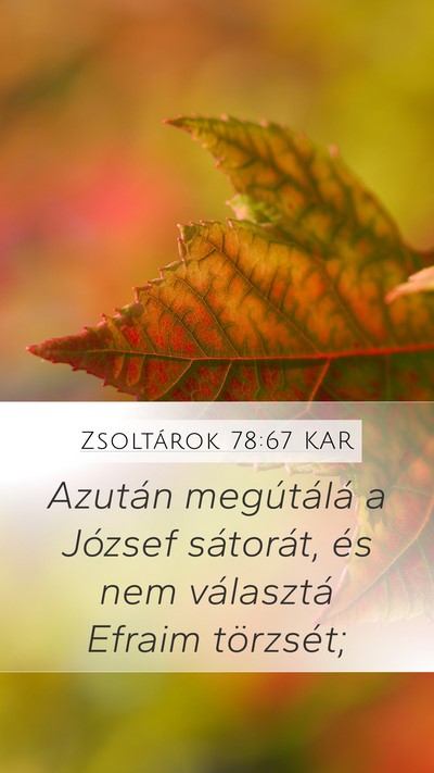 Zsoltárok 78:67 KAR Mobile Phone Wallpaper - Azután megútálá a József sátorát, és nem - Mobile Bible Verse Wallpaper