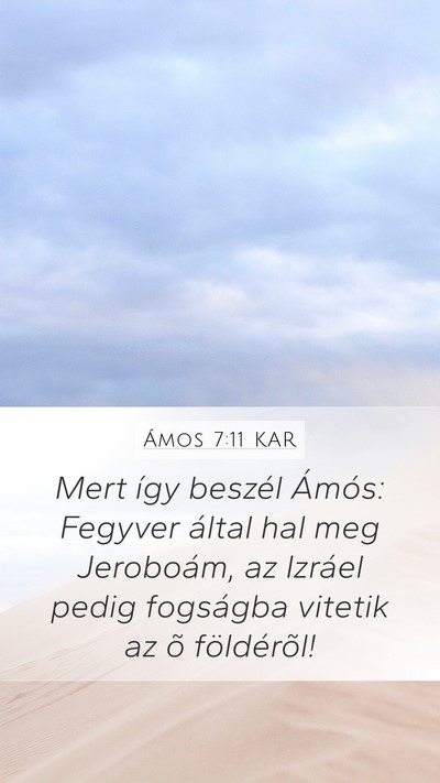 Ámos 7:11 KAR Bible Verse Image