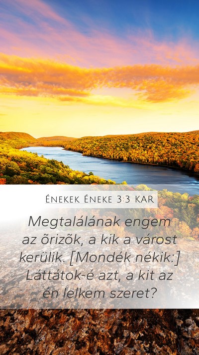 Énekek Éneke 3:3 KAR Mobile Phone Wallpaper - Megtalálának engem az õrizõk, a kik a várost - Mobile Bible Verse Wallpaper