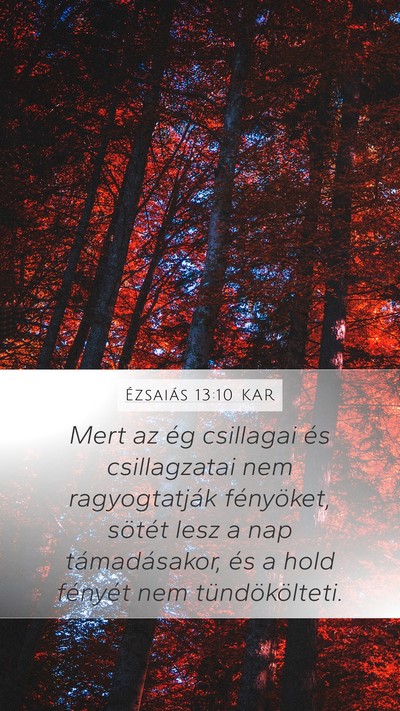 Ézsaiás 13:10 KAR Bible Verse Image