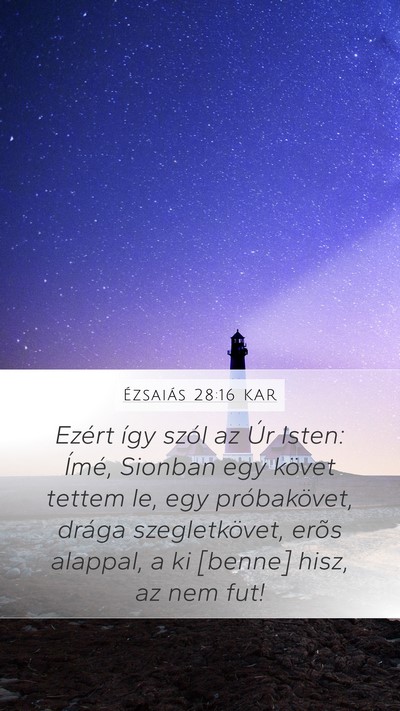 Ézsaiás 28:16 KAR Bible Verse Image