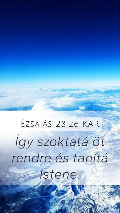 Ézsaiás 28:26 KAR Bible Verse Image