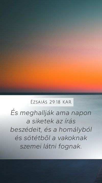 Ézsaiás 29:18 KAR Bible Verse Image