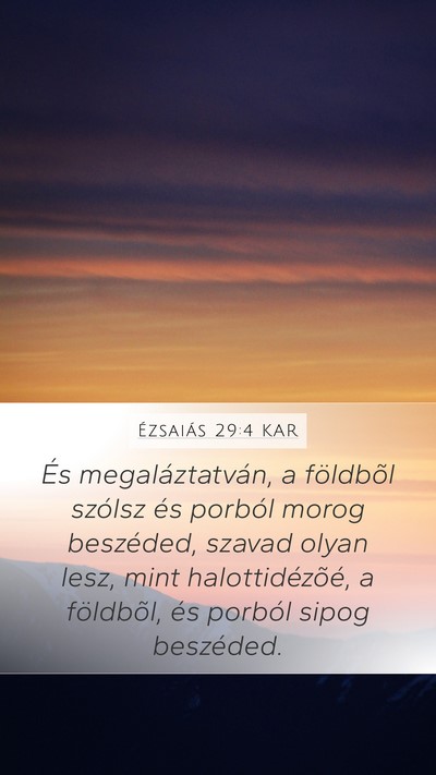 Ézsaiás 29:4 KAR Bible Verse Image