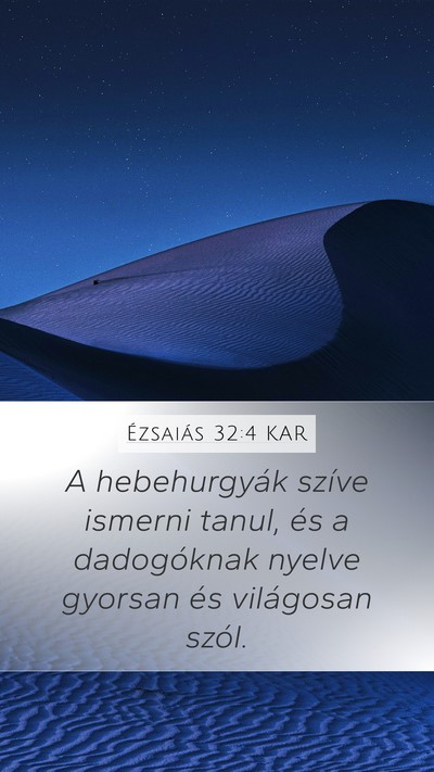 Ézsaiás 32:4 KAR Bible Verse Image