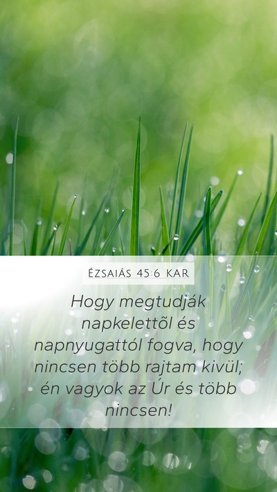 Ézsaiás 45:6 KAR Bible Verse Image