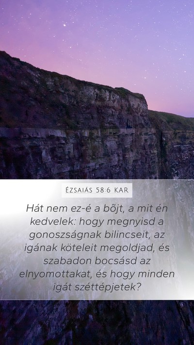 Ézsaiás 58:6 KAR Bible Verse Image