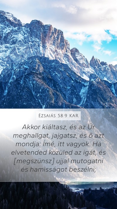 Ézsaiás 58:9 KAR Bible Verse Image