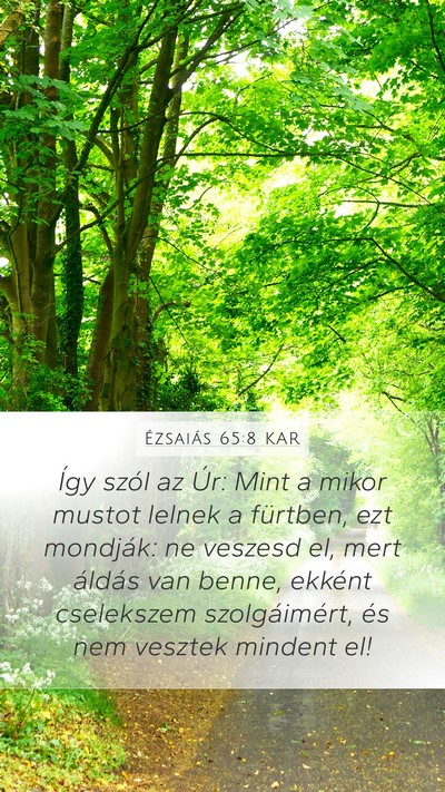 Ézsaiás 65:8 KAR Bible Verse Image