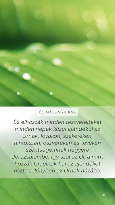 Ézsaiás 66:20 KAR Bible Verse Image